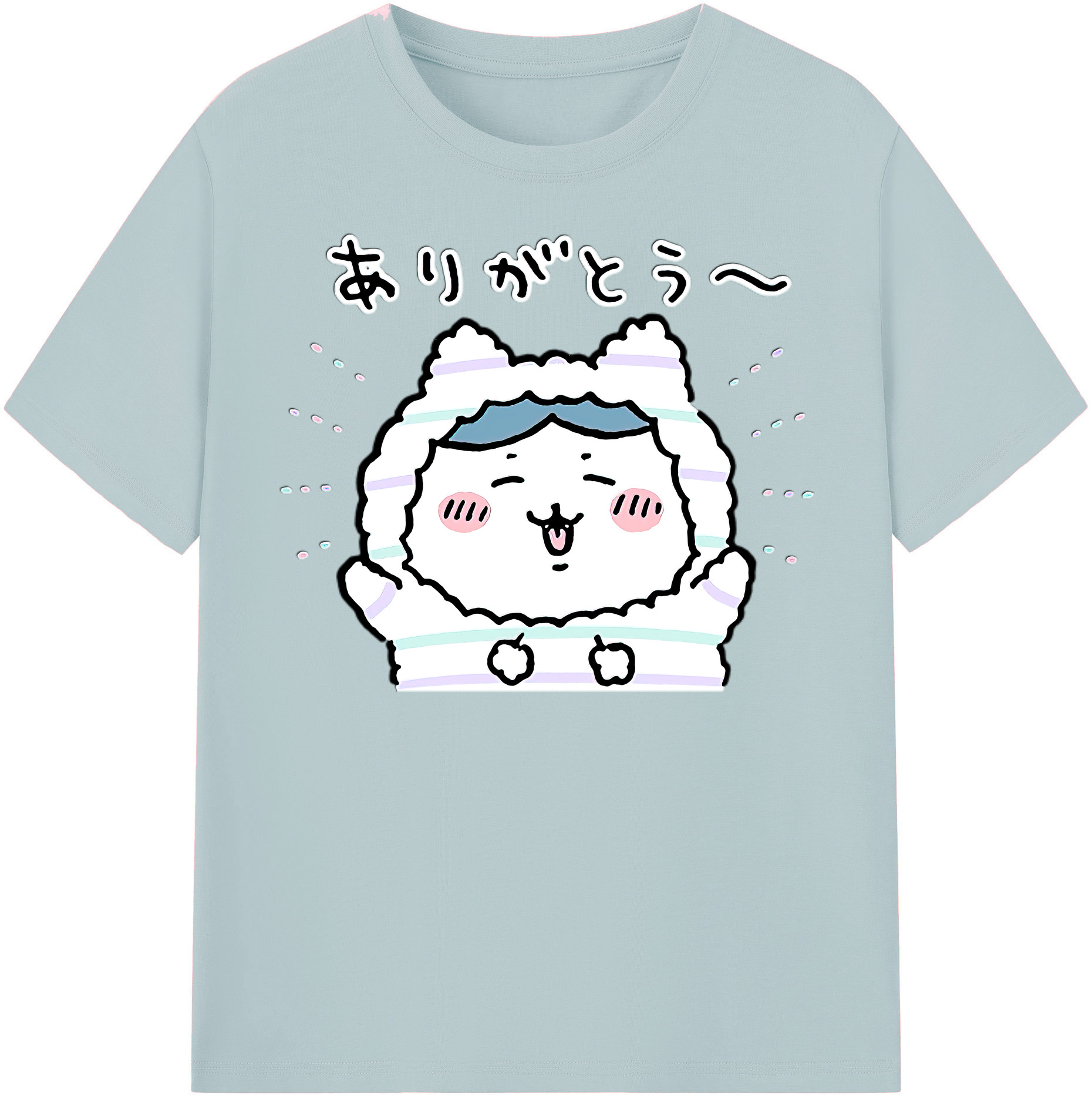 （画像用） ちいかわ ハチワレ Chii-kawa hachiware 綿100％半袖Tシャツ（フロントプリント）